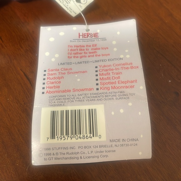 Stuffins Herbie, Rudolph the Red-Nosed Reindeer, Island of Misfit Toys - Picture 4 of 5